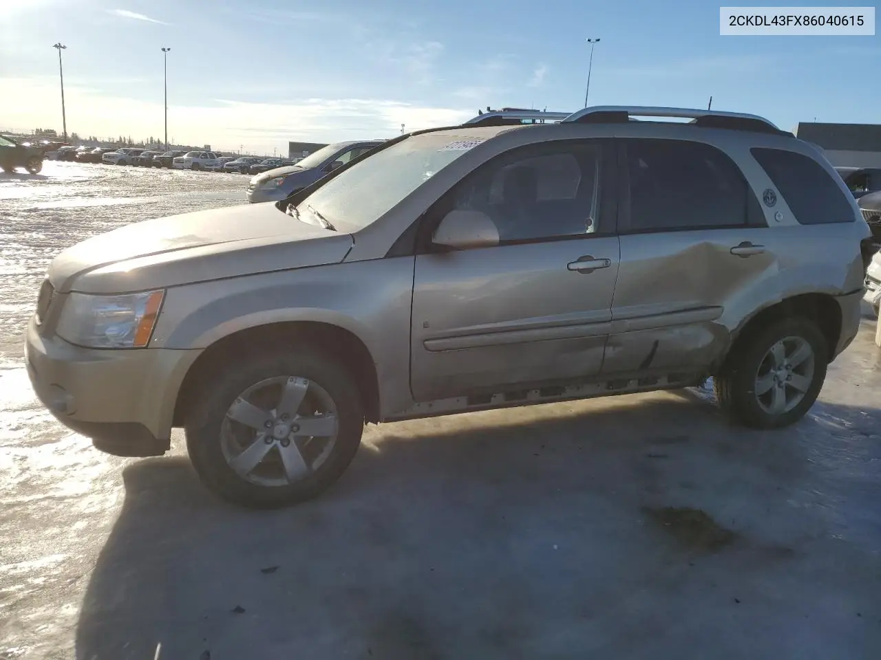 2008 Pontiac Torrent VIN: 2CKDL43FX86040615 Lot: 47273465