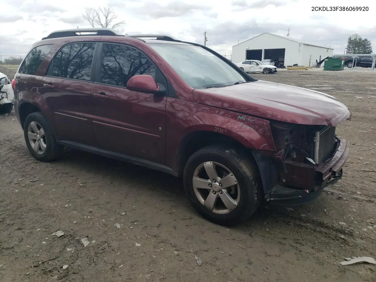 2008 Pontiac Torrent VIN: 2CKDL33F386069920 Lot: 54607855