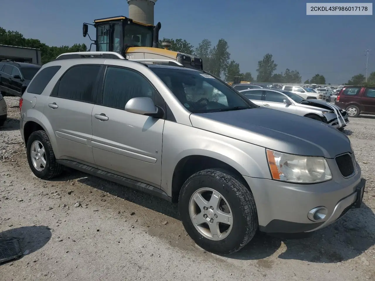 2008 Pontiac Torrent VIN: 2CKDL43F986017178 Lot: 58590795