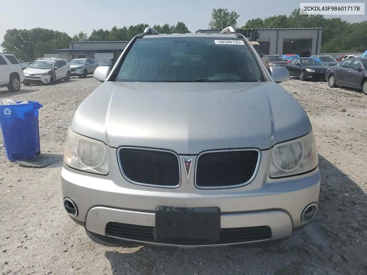 2008 Pontiac Torrent VIN: 2CKDL43F986017178 Lot: 58590795