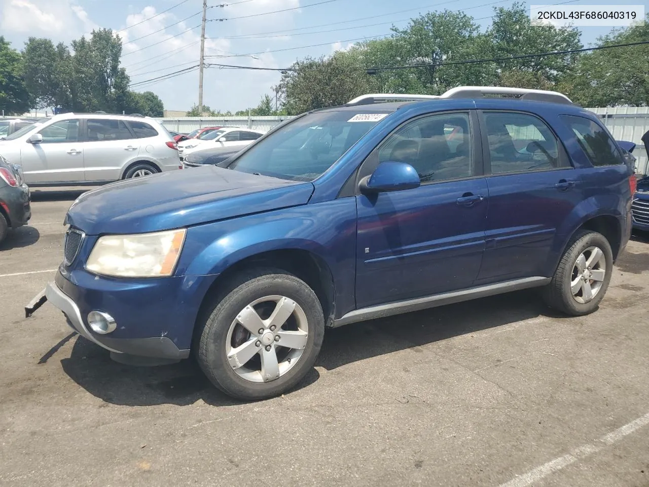 2008 Pontiac Torrent VIN: 2CKDL43F686040319 Lot: 60056274