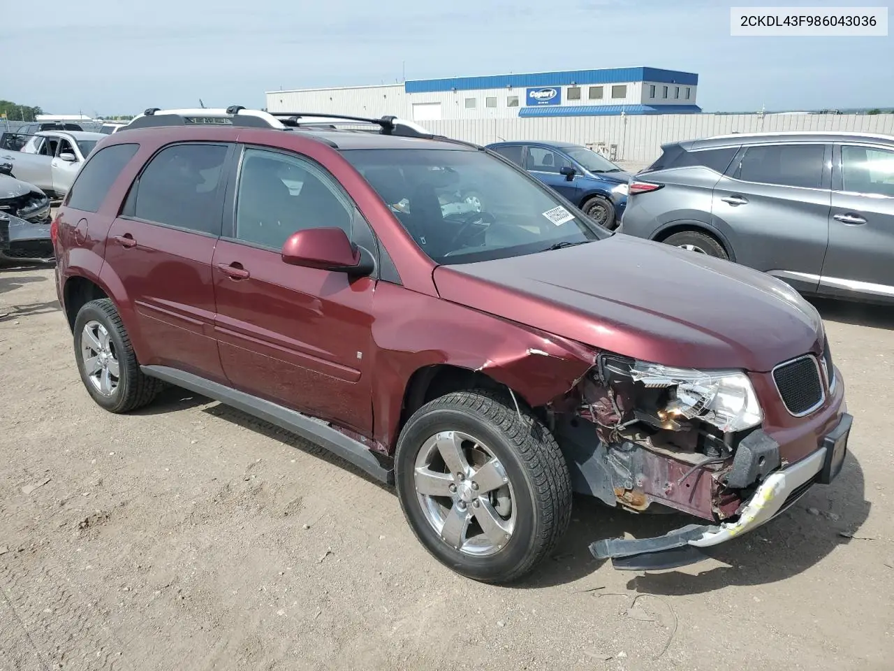 2008 Pontiac Torrent VIN: 2CKDL43F986043036 Lot: 60590355