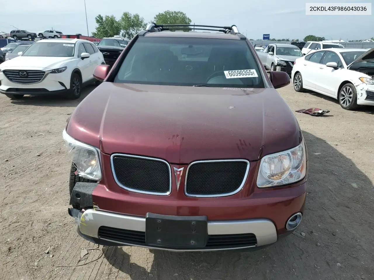 2008 Pontiac Torrent VIN: 2CKDL43F986043036 Lot: 60590355