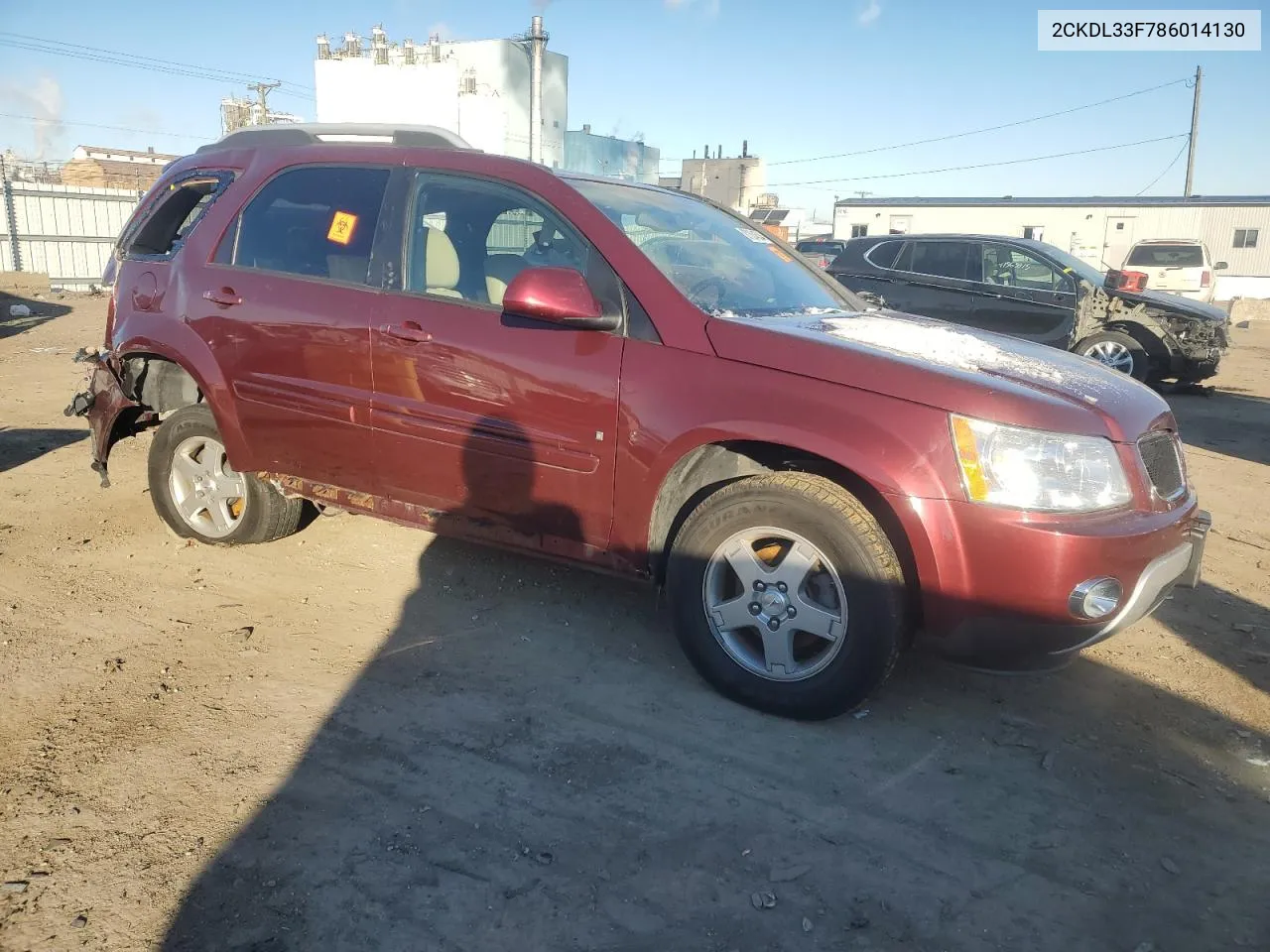 2008 Pontiac Torrent VIN: 2CKDL33F786014130 Lot: 87384534