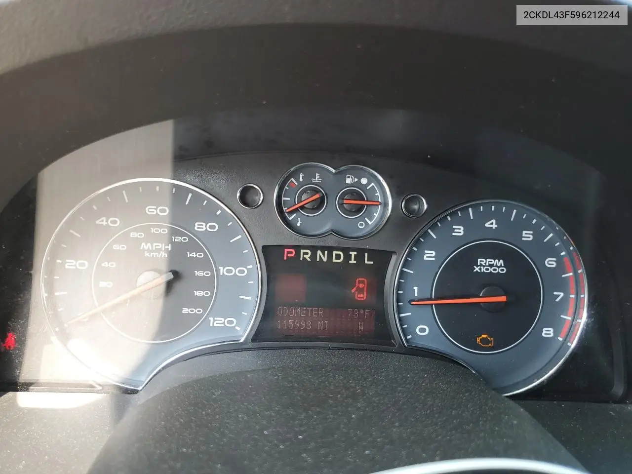 2009 Pontiac Torrent VIN: 2CKDL43F596212244 Lot: 63074315