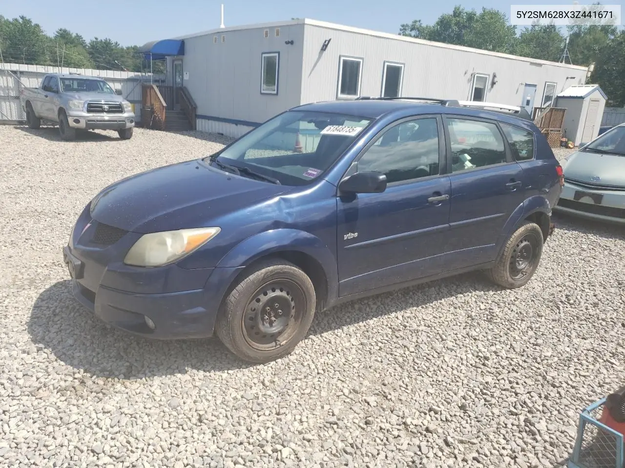 2003 Pontiac Vibe VIN: 5Y2SM628X3Z441671 Lot: 61848735