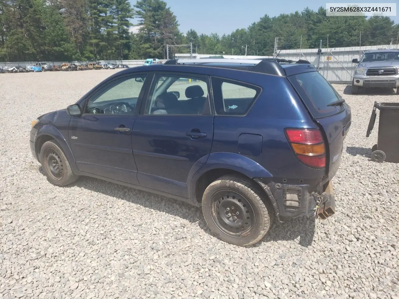 2003 Pontiac Vibe VIN: 5Y2SM628X3Z441671 Lot: 61848735