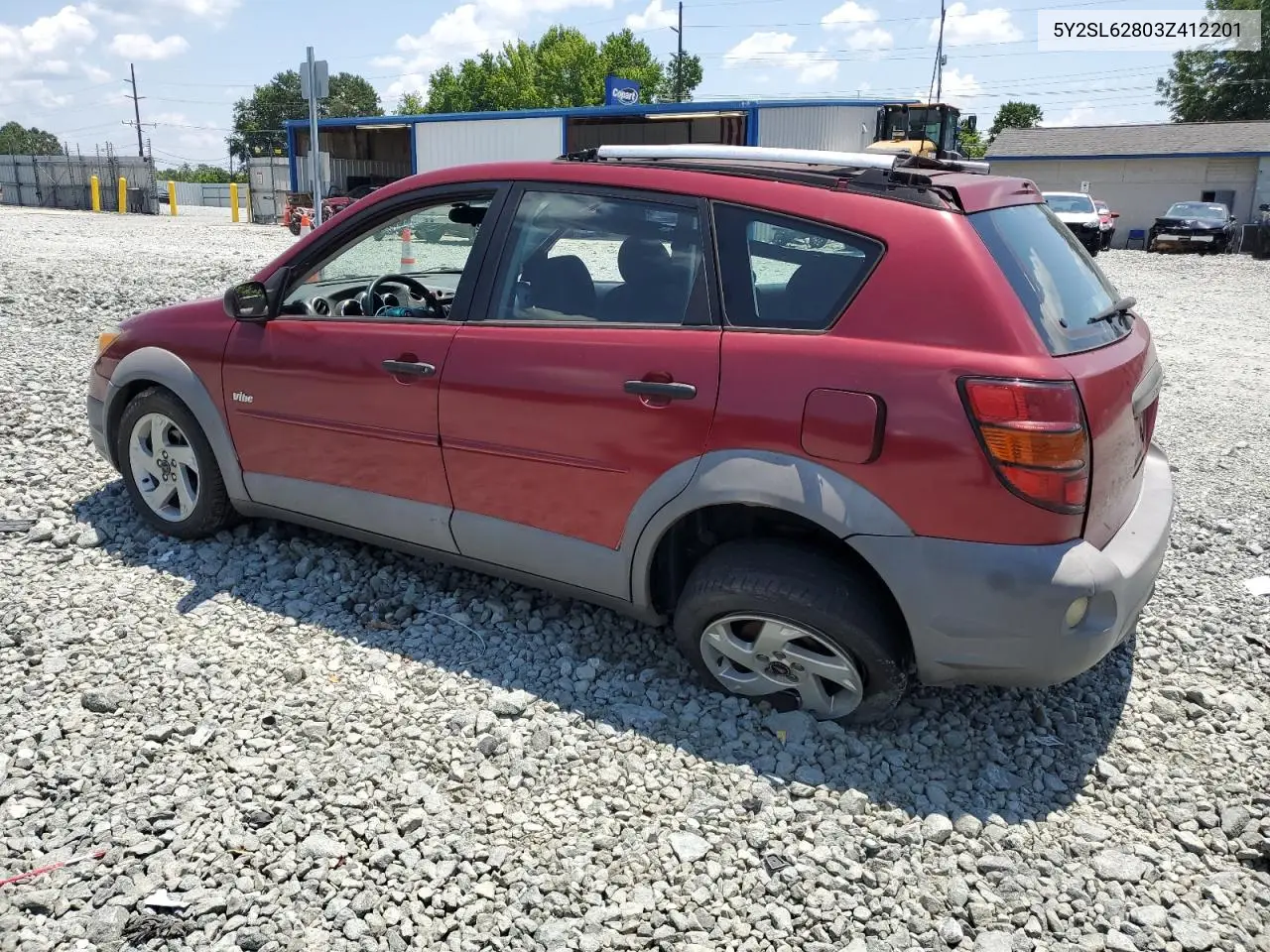 2003 Pontiac Vibe VIN: 5Y2SL62803Z412201 Lot: 61924285