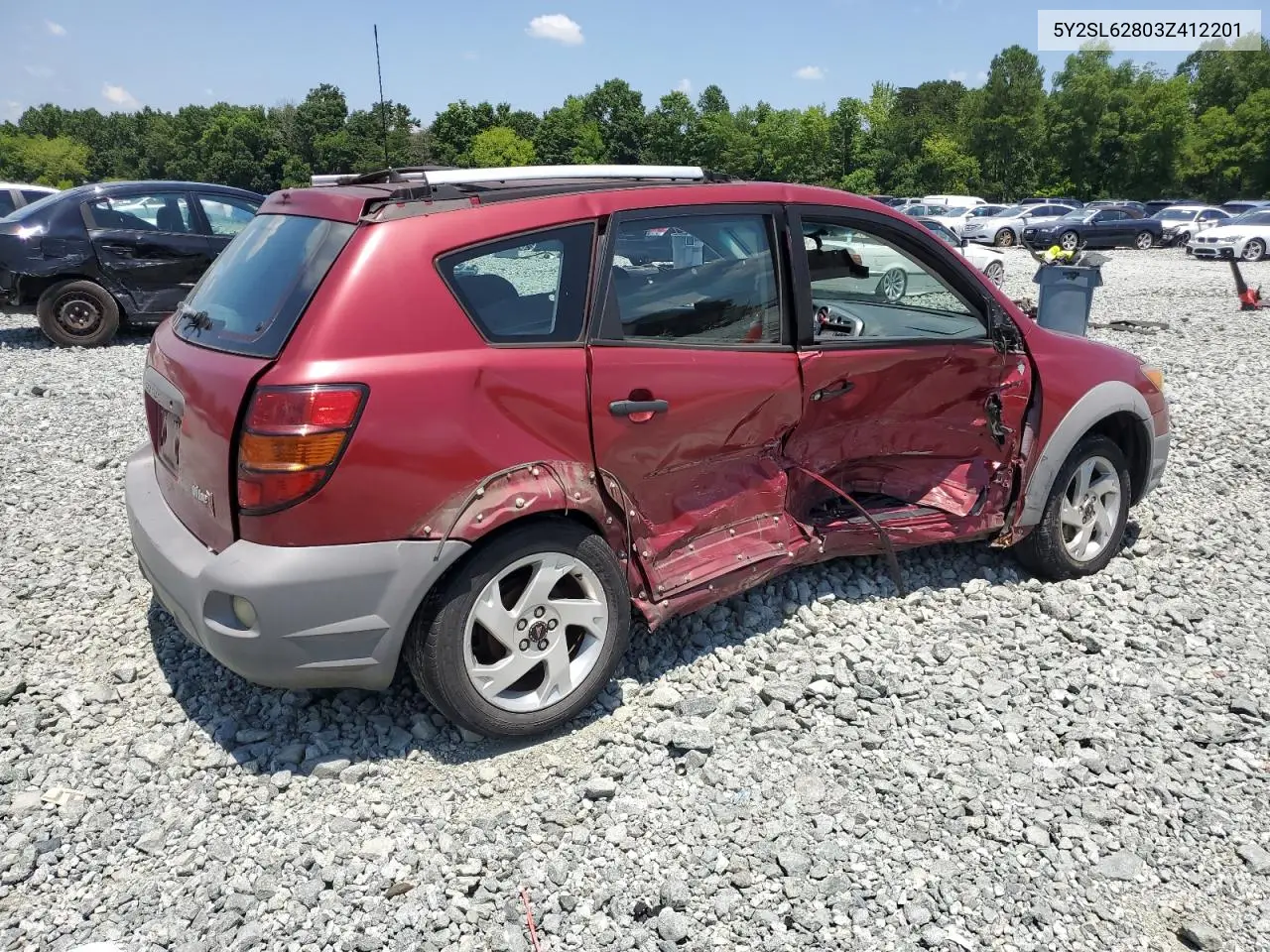 2003 Pontiac Vibe VIN: 5Y2SL62803Z412201 Lot: 61924285