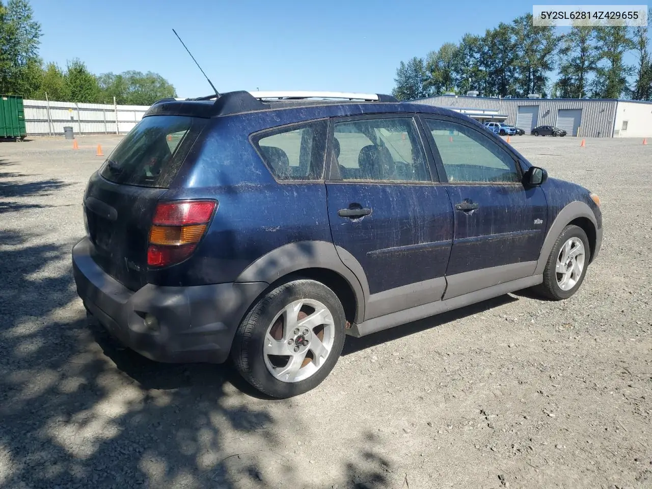 2004 Pontiac Vibe VIN: 5Y2SL62814Z429655 Lot: 63421745