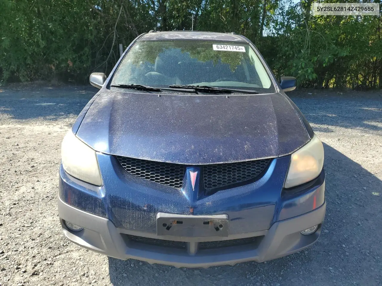 2004 Pontiac Vibe VIN: 5Y2SL62814Z429655 Lot: 63421745