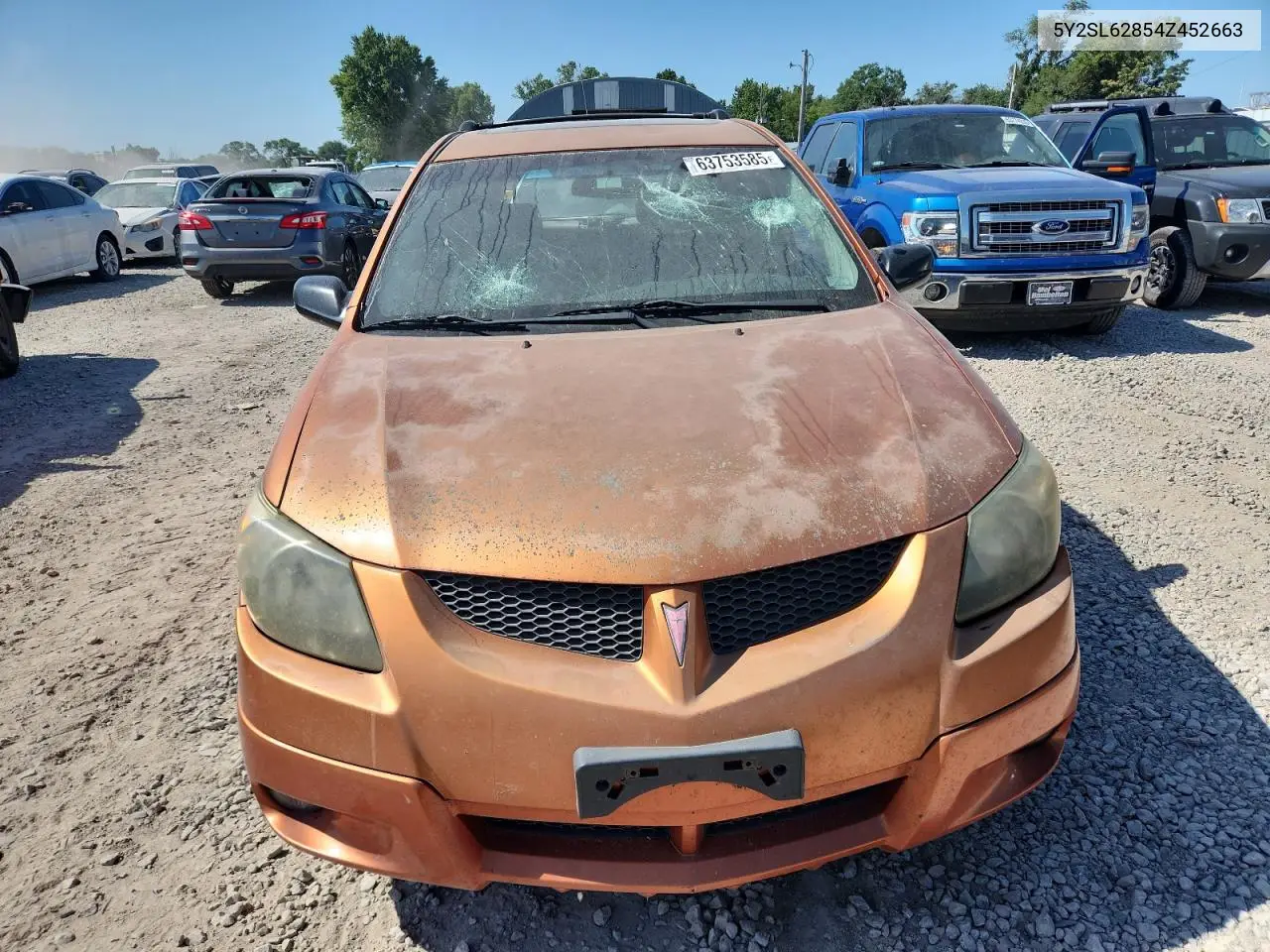2004 Pontiac Vibe VIN: 5Y2SL62854Z452663 Lot: 63753585