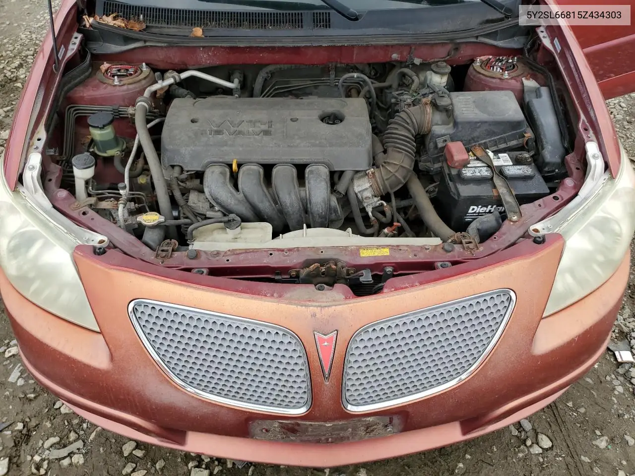 2005 Pontiac Vibe VIN: 5Y2SL66815Z434303 Lot: 52952265