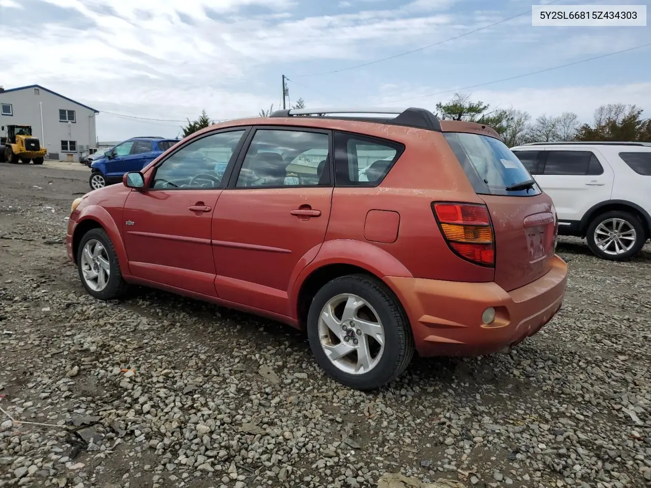 2005 Pontiac Vibe VIN: 5Y2SL66815Z434303 Lot: 52952265