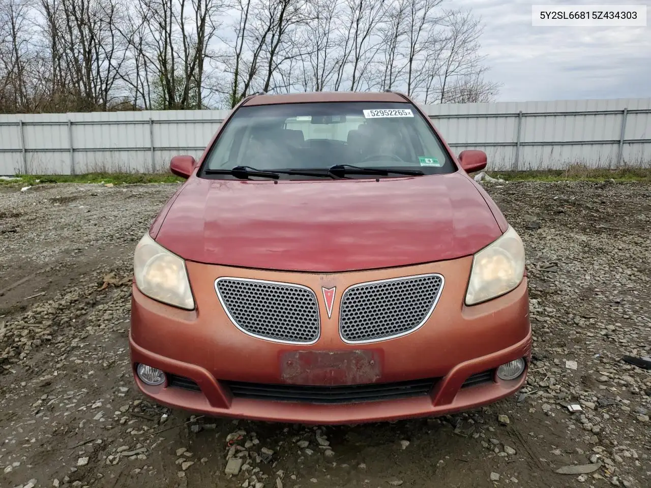 2005 Pontiac Vibe VIN: 5Y2SL66815Z434303 Lot: 52952265