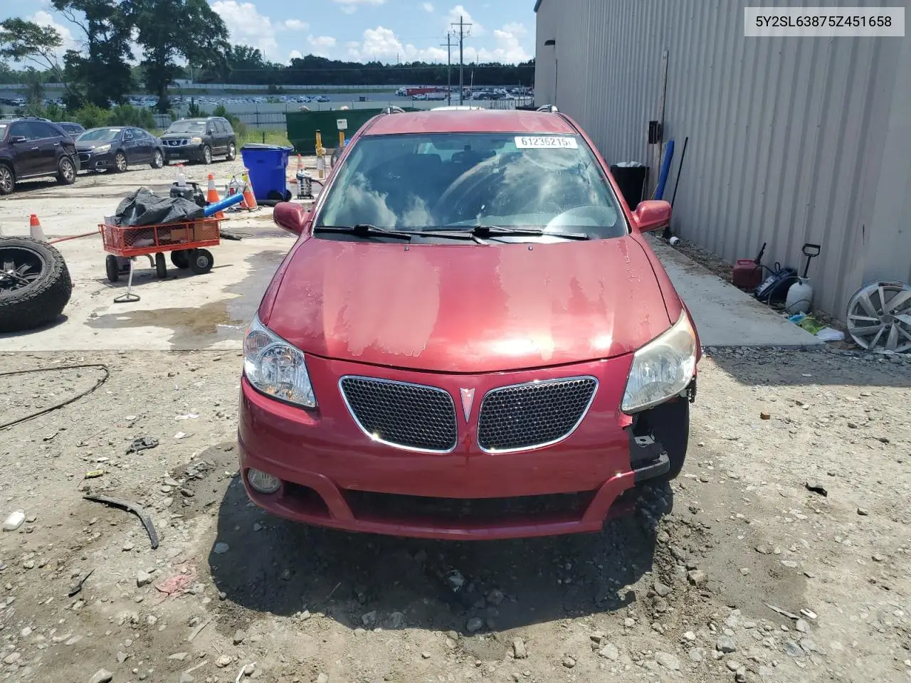 2005 Pontiac Vibe VIN: 5Y2SL63875Z451658 Lot: 61236215