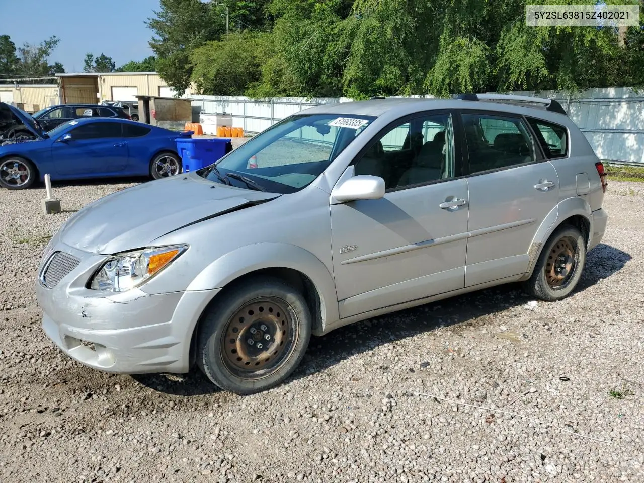 2005 Pontiac Vibe VIN: 5Y2SL63815Z402021 Lot: 61993385