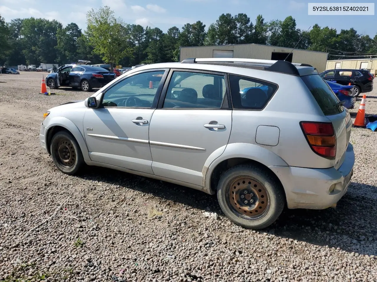 2005 Pontiac Vibe VIN: 5Y2SL63815Z402021 Lot: 61993385