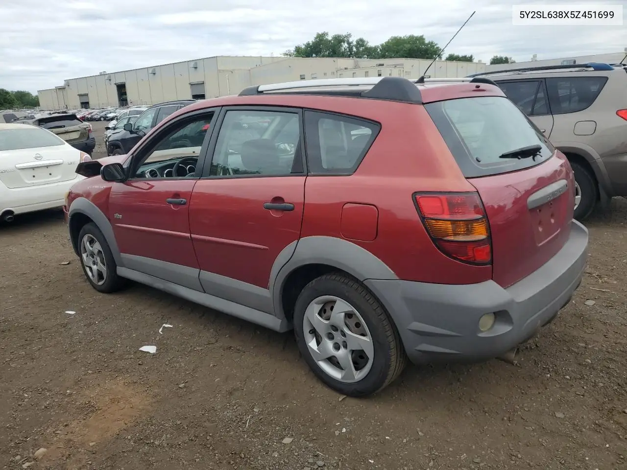 2005 Pontiac Vibe VIN: 5Y2SL638X5Z451699 Lot: 62332425
