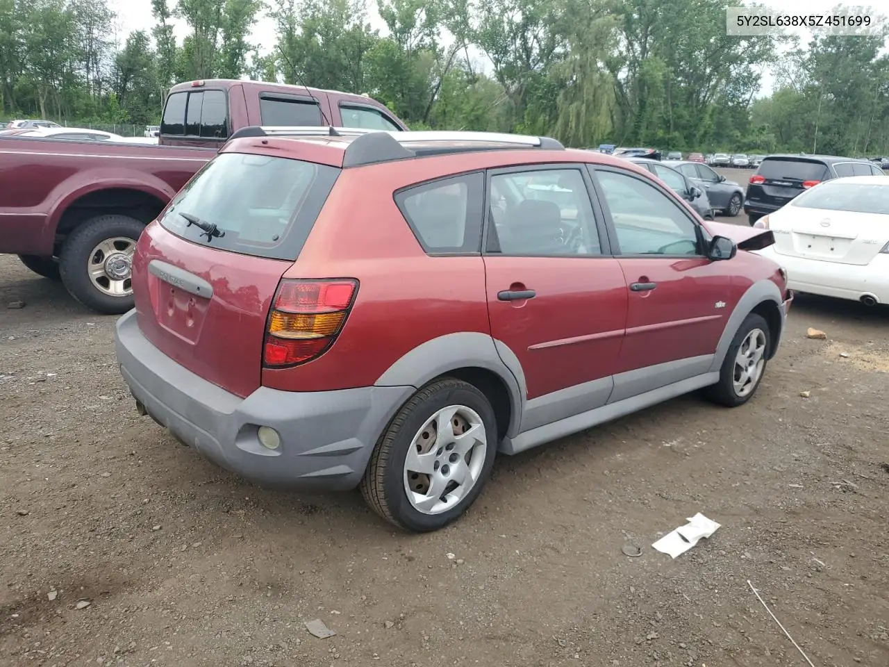 2005 Pontiac Vibe VIN: 5Y2SL638X5Z451699 Lot: 62332425