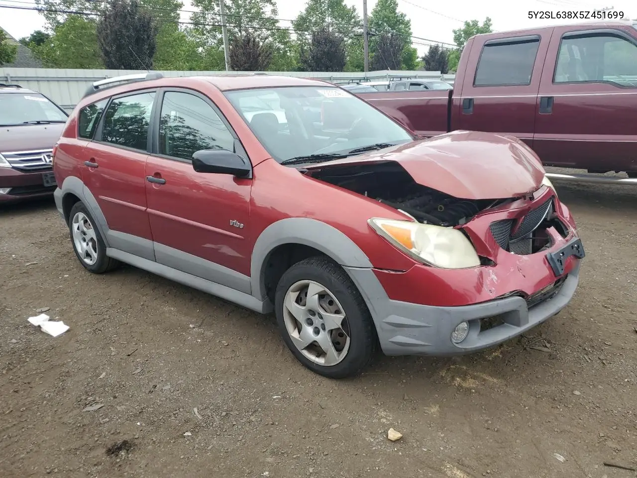 2005 Pontiac Vibe VIN: 5Y2SL638X5Z451699 Lot: 62332425