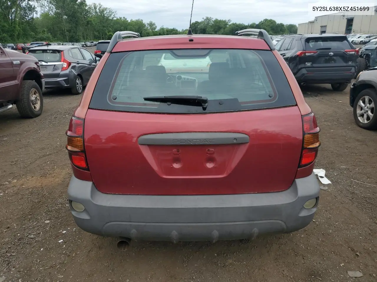 2005 Pontiac Vibe VIN: 5Y2SL638X5Z451699 Lot: 62332425
