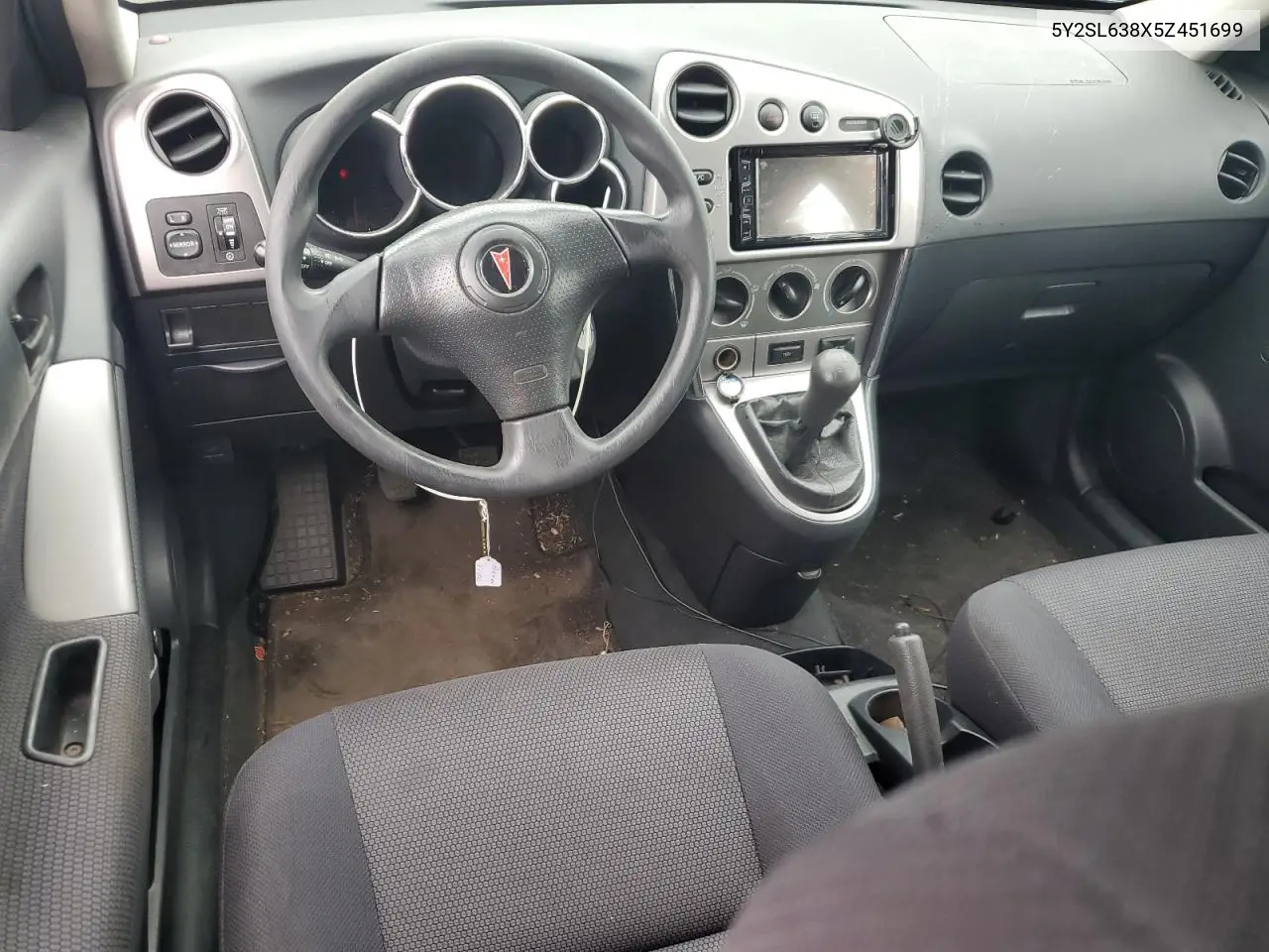 2005 Pontiac Vibe VIN: 5Y2SL638X5Z451699 Lot: 62332425