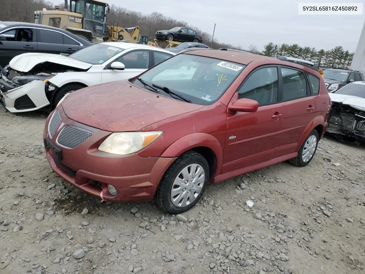 2006 Pontiac Vibe VIN: 5Y2SL65816Z450892 Lot: 49228365
