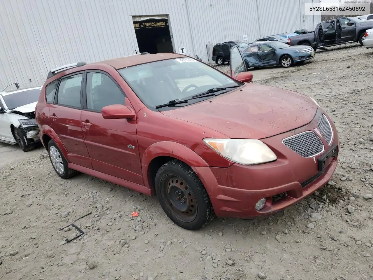 2006 Pontiac Vibe VIN: 5Y2SL65816Z450892 Lot: 49228365
