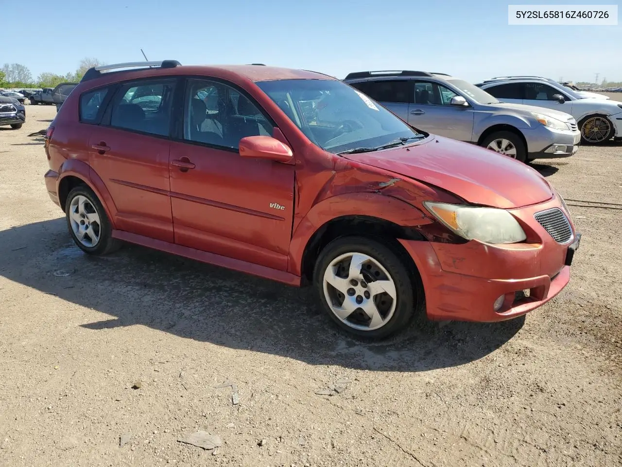 2006 Pontiac Vibe VIN: 5Y2SL65816Z460726 Lot: 56063175