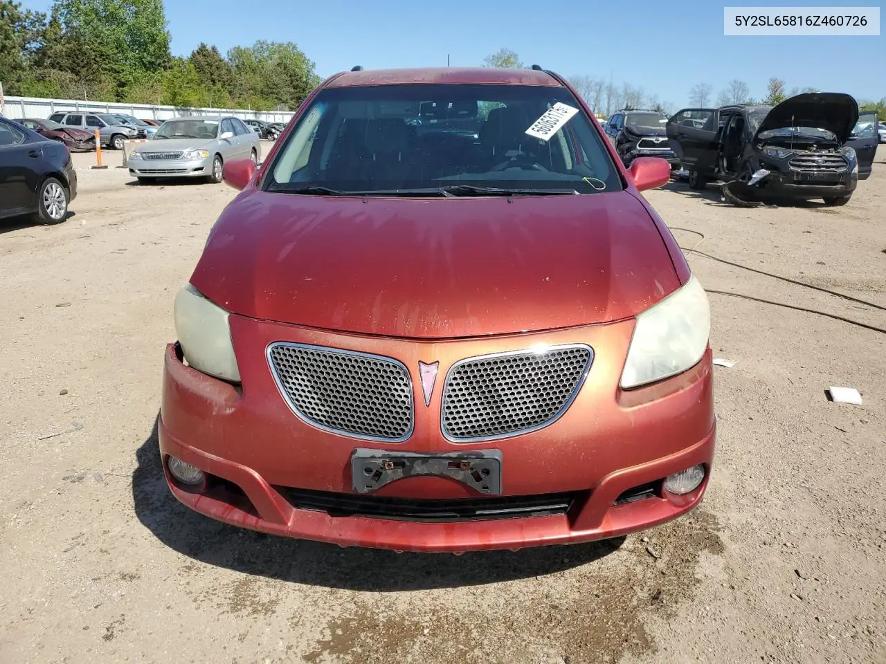 2006 Pontiac Vibe VIN: 5Y2SL65816Z460726 Lot: 56063175
