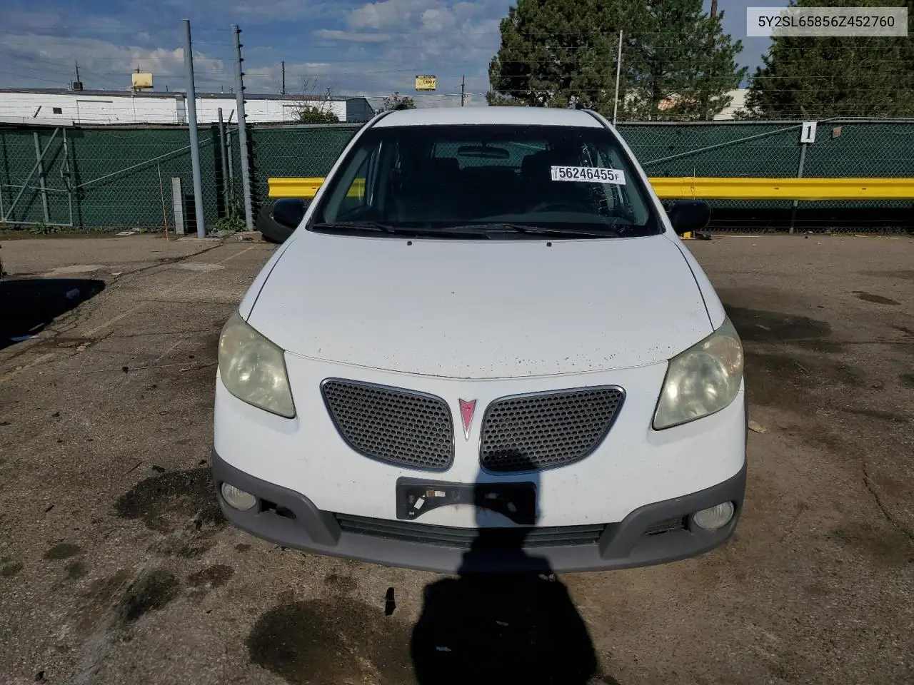 2006 Pontiac Vibe VIN: 5Y2SL65856Z452760 Lot: 56246455