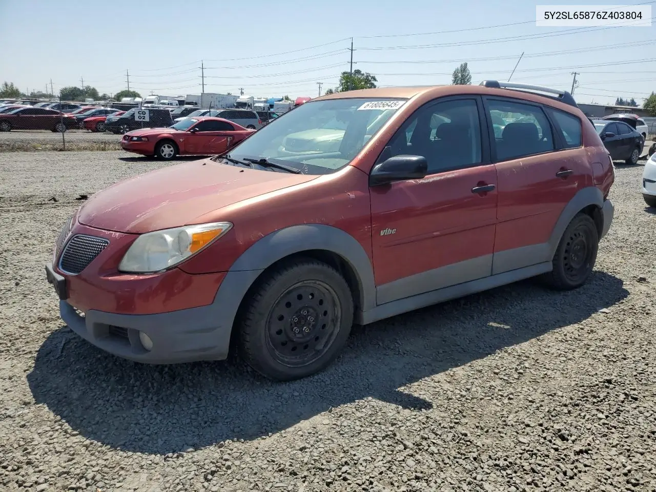 2006 Pontiac Vibe VIN: 5Y2SL65876Z403804 Lot: 61805645