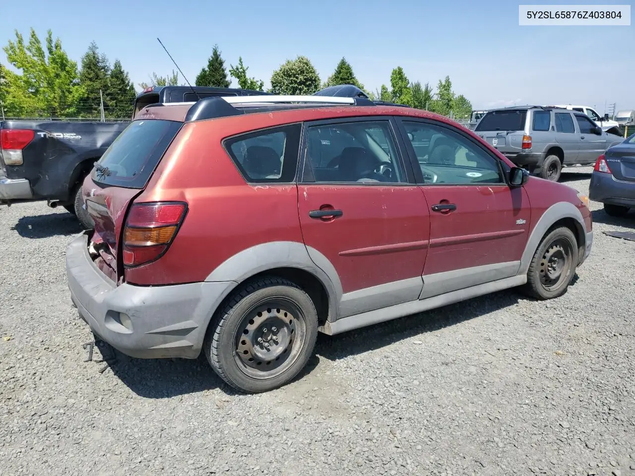 2006 Pontiac Vibe VIN: 5Y2SL65876Z403804 Lot: 61805645
