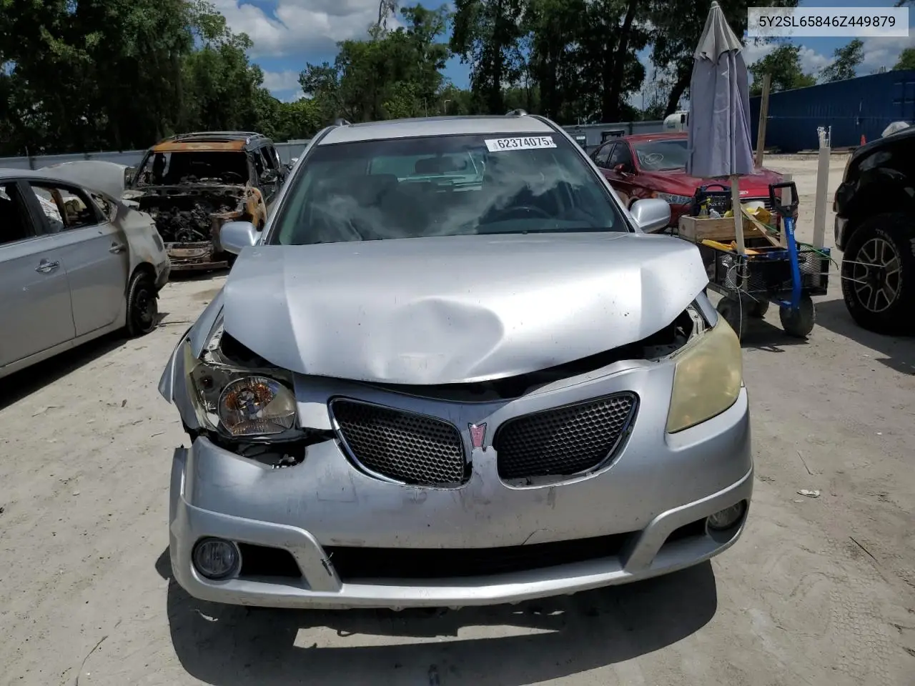 2006 Pontiac Vibe VIN: 5Y2SL65846Z449879 Lot: 62374075