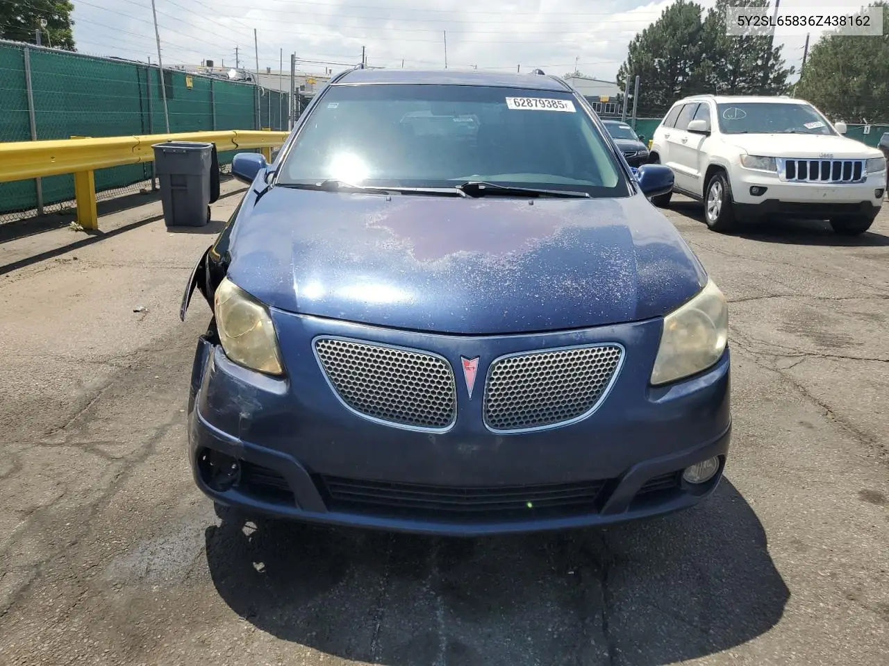 2006 Pontiac Vibe VIN: 5Y2SL65836Z438162 Lot: 62879385