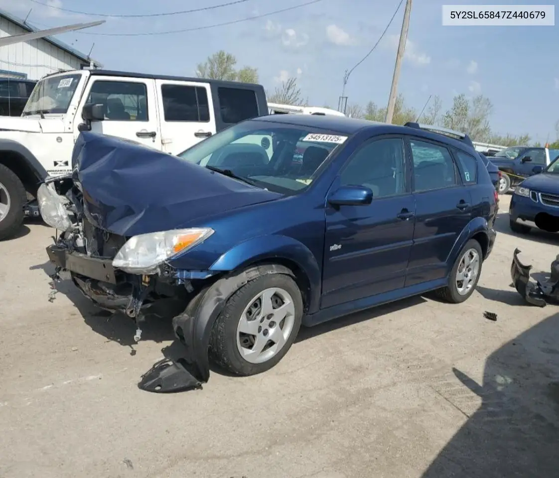 2007 Pontiac Vibe VIN: 5Y2SL65847Z440679 Lot: 54513125