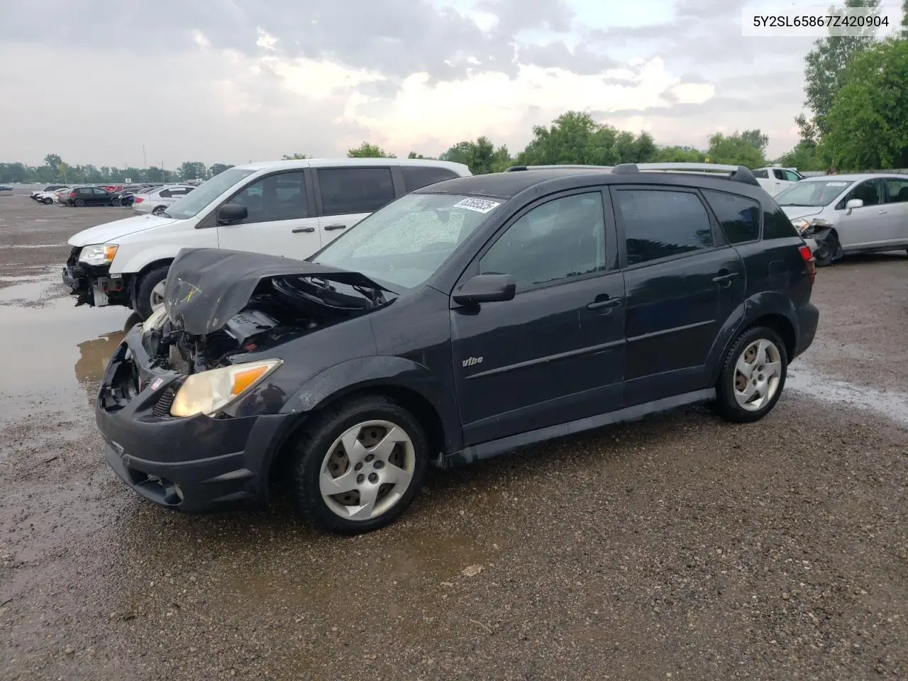 2007 Pontiac Vibe VIN: 5Y2SL65867Z420904 Lot: 62699525