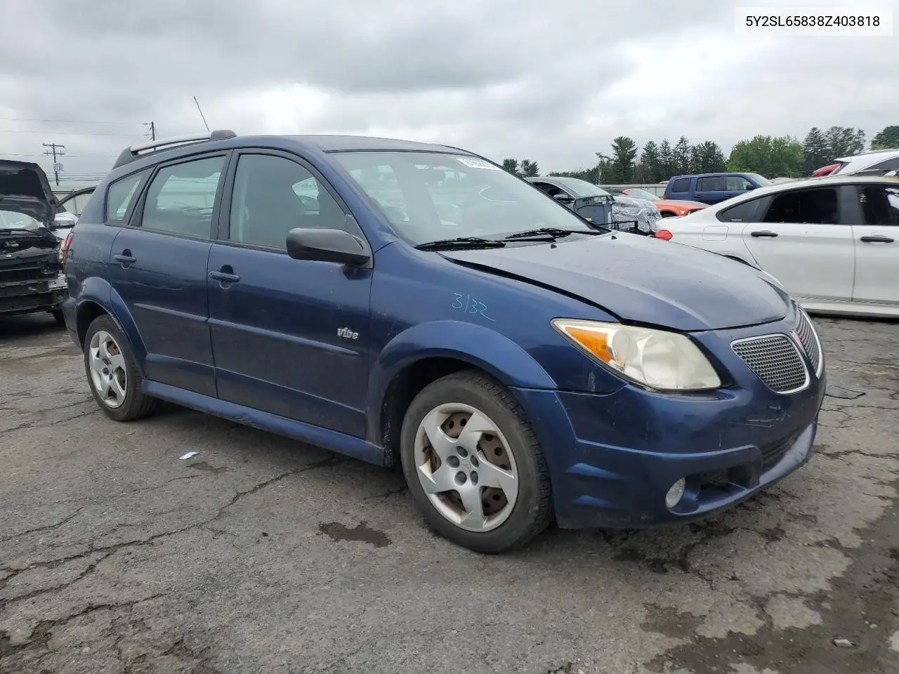 2008 Pontiac Vibe VIN: 5Y2SL65838Z403818 Lot: 61658875