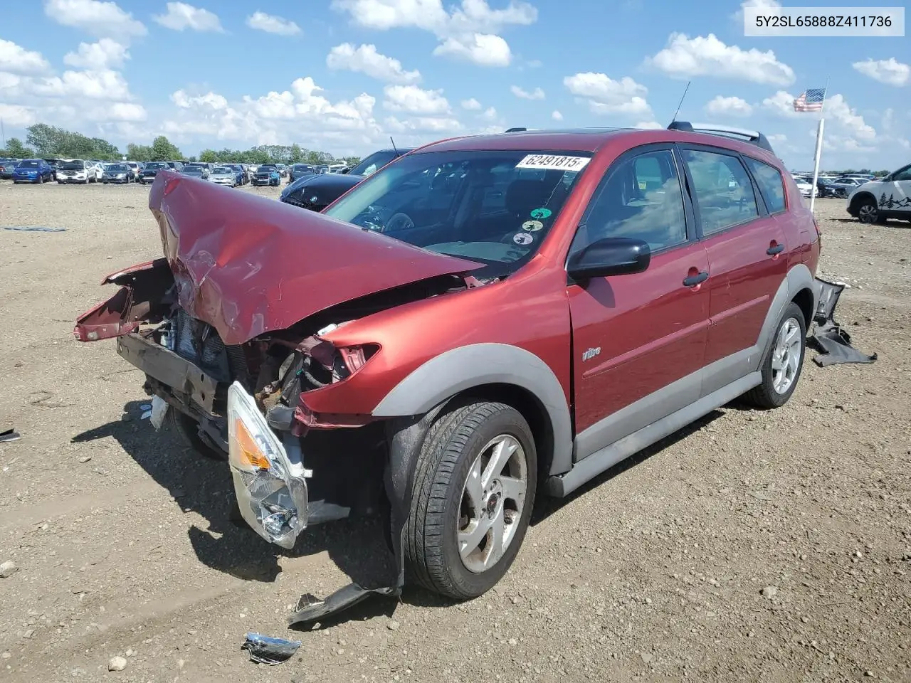 2008 Pontiac Vibe VIN: 5Y2SL65888Z411736 Lot: 62491815