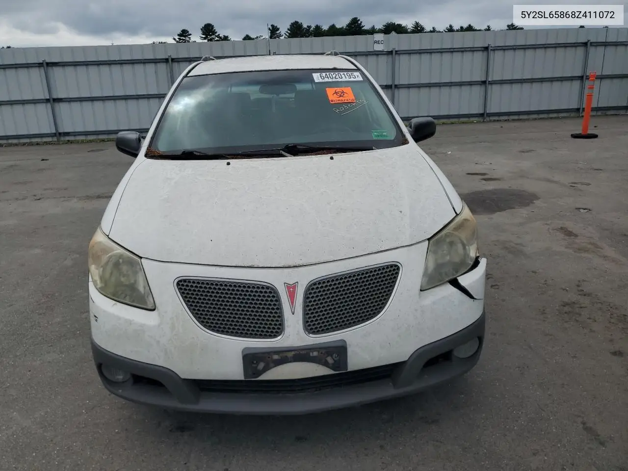 2008 Pontiac Vibe VIN: 5Y2SL65868Z411072 Lot: 64020195