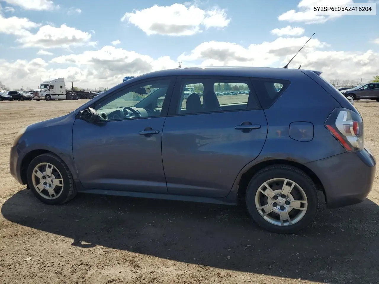 2010 Pontiac Vibe VIN: 5Y2SP6E05AZ416204 Lot: 56148805