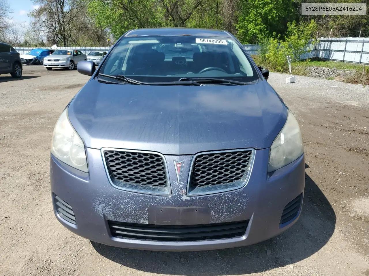 2010 Pontiac Vibe VIN: 5Y2SP6E05AZ416204 Lot: 56148805