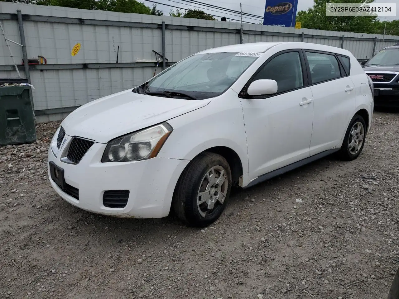 2010 Pontiac Vibe VIN: 5Y2SP6E03AZ412104 Lot: 56875495