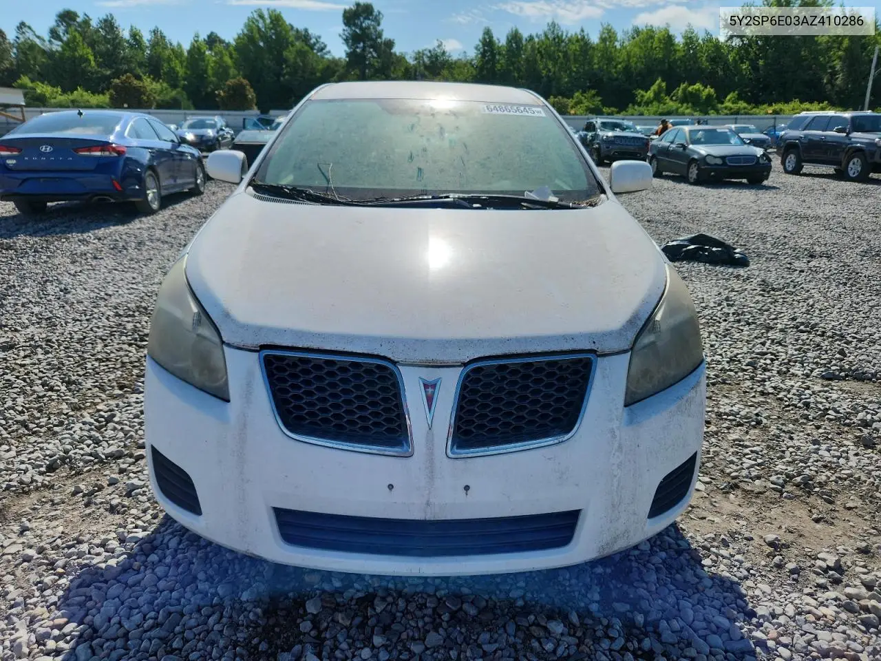2010 Pontiac Vibe VIN: 5Y2SP6E03AZ410286 Lot: 64865645