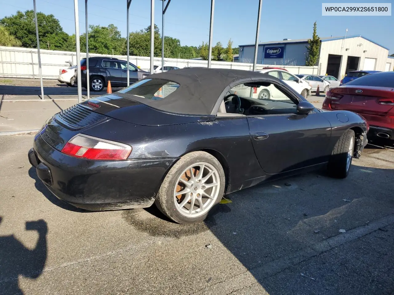 2002 Porsche 911 Carrera 2 VIN: WP0CA299X2S651800 Lot: 55756675