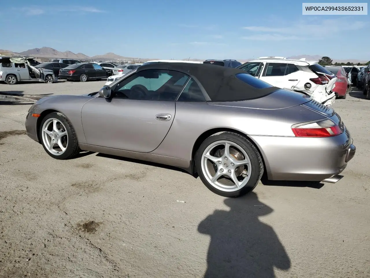 2003 Porsche 911 Carrera 2 VIN: WP0CA29943S652331 Lot: 50918655