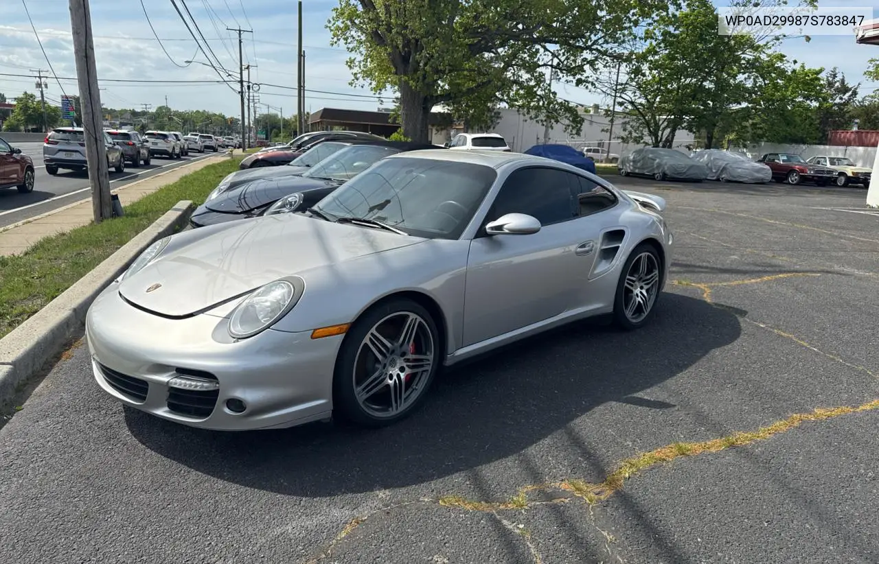 2007 Porsche 911 Turbo VIN: WP0AD29987S783847 Lot: 56954555