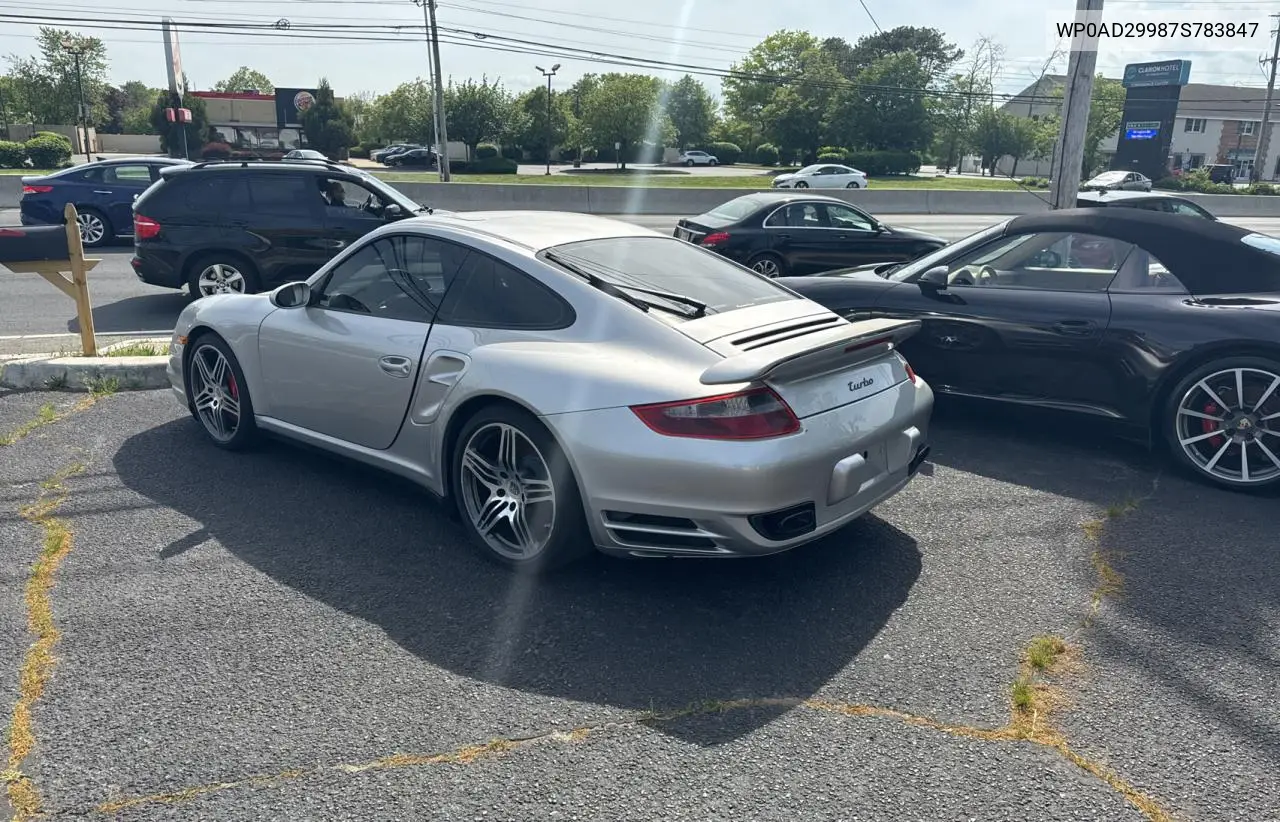 2007 Porsche 911 Turbo VIN: WP0AD29987S783847 Lot: 56954555