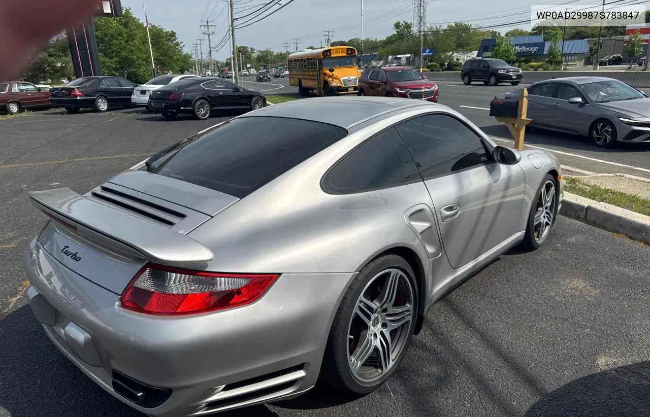 2007 Porsche 911 Turbo VIN: WP0AD29987S783847 Lot: 56954555